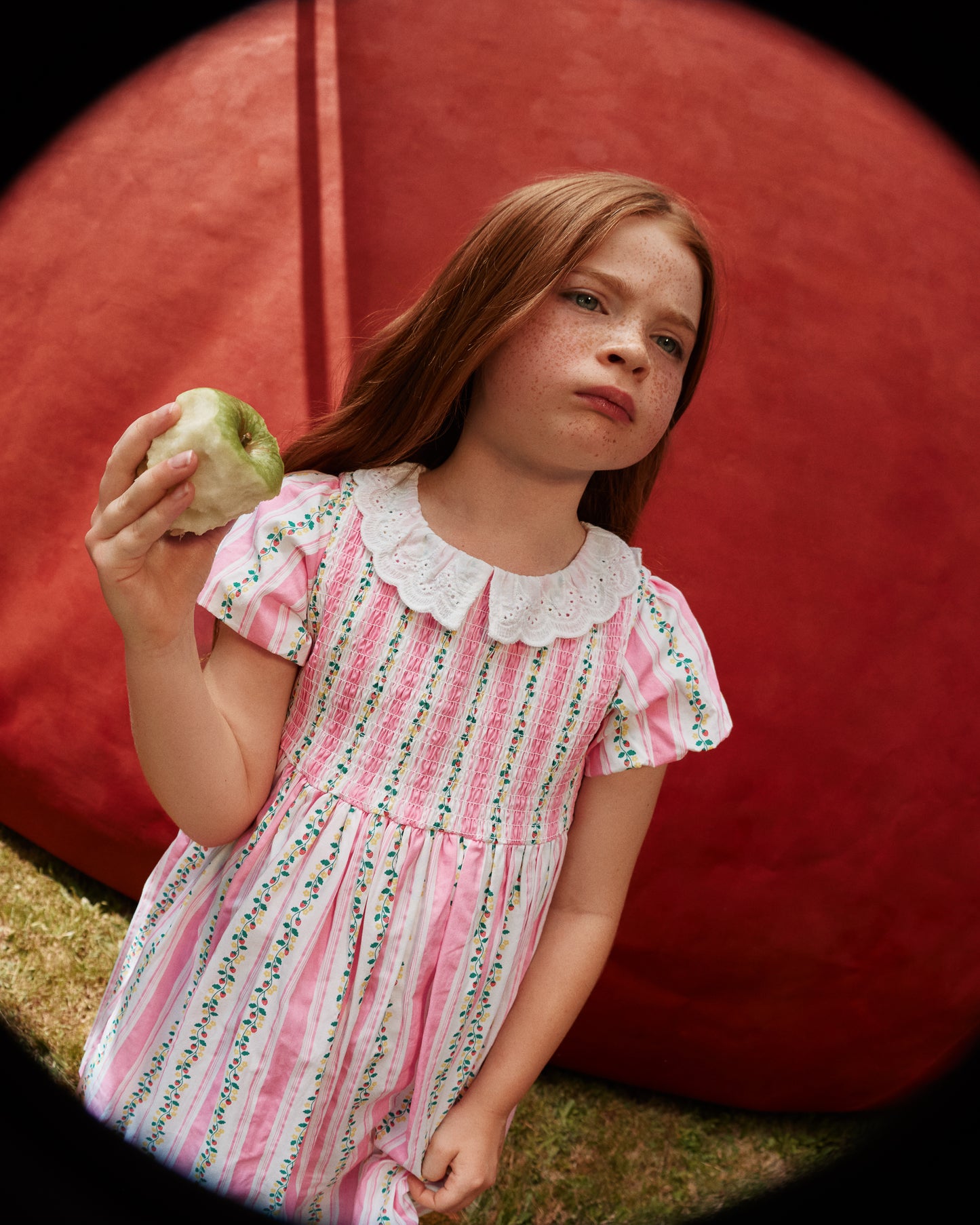Goldie + Ace Antique Stripe Strawberry Flo Smocked Dress