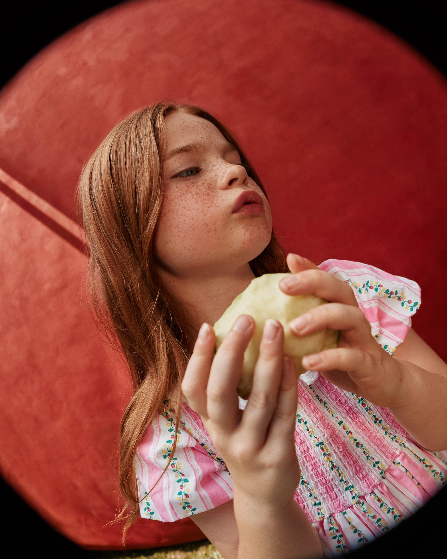 Goldie + Ace Antique Stripe Strawberry Flo Smocked Dress