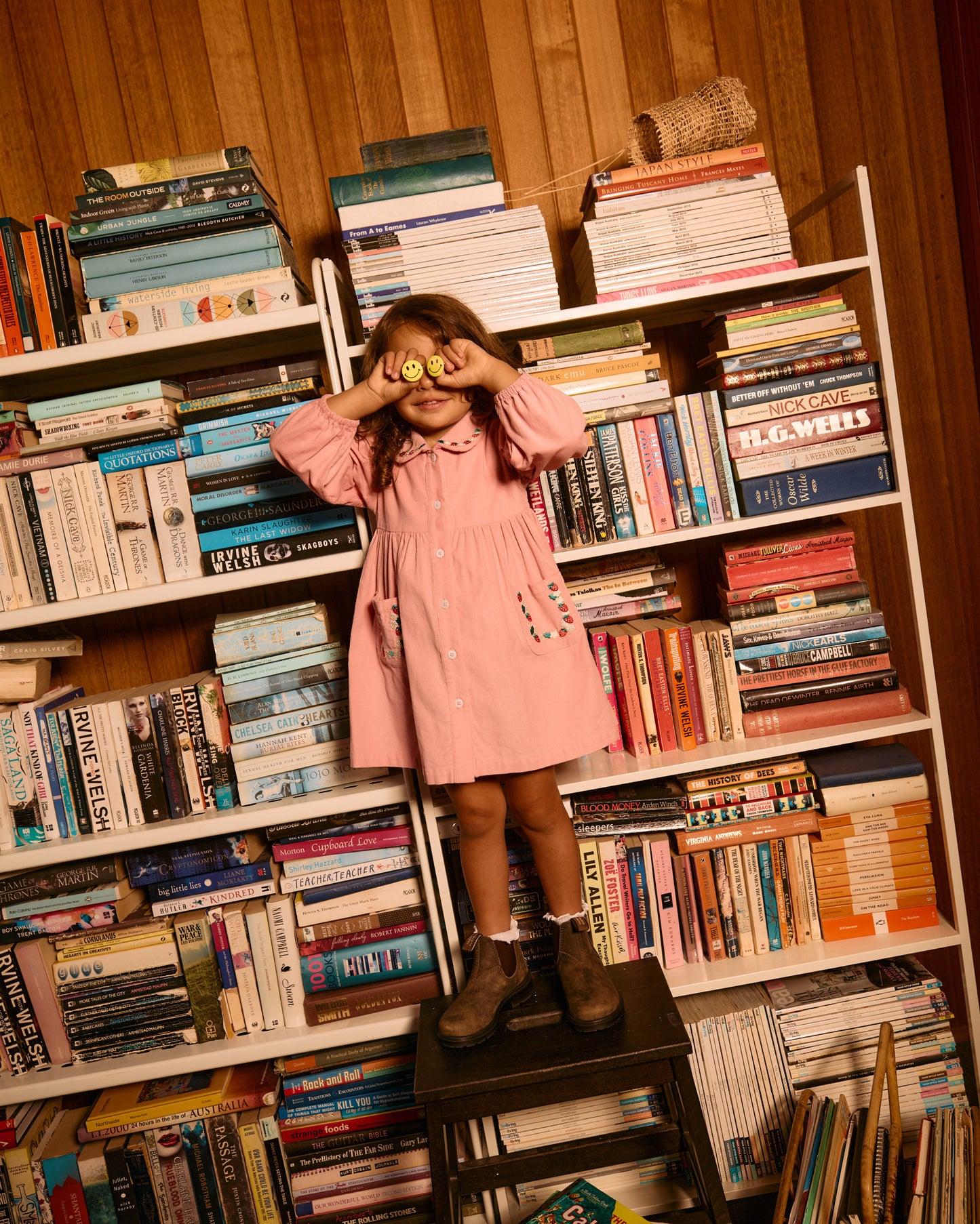 Goldie + Ace Wild Strawberry Corduroy Collar Dress Pink