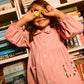 Goldie + Ace Wild Strawberry Corduroy Collar Dress Pink