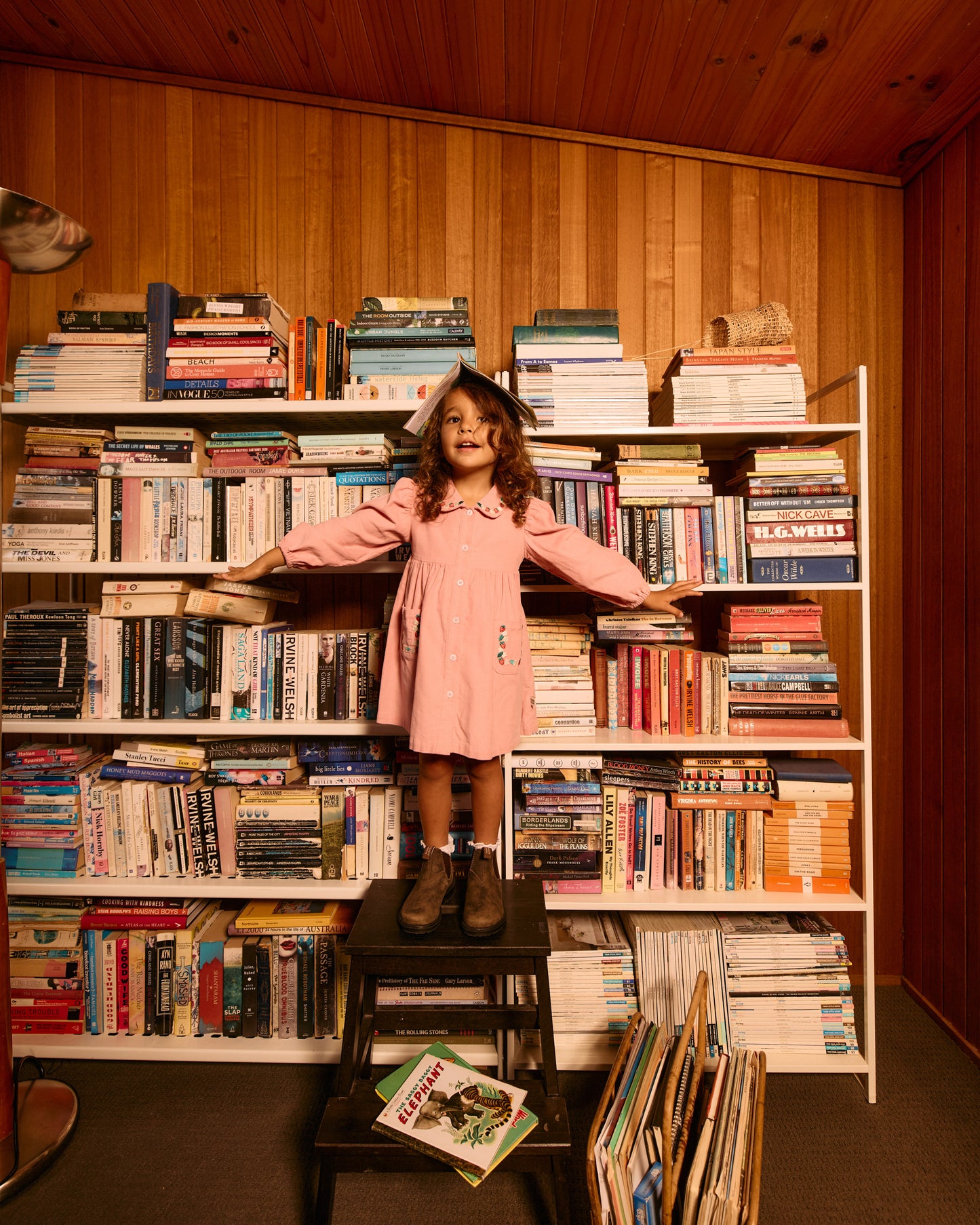 Goldie + Ace Wild Strawberry Corduroy Collar Dress Pink