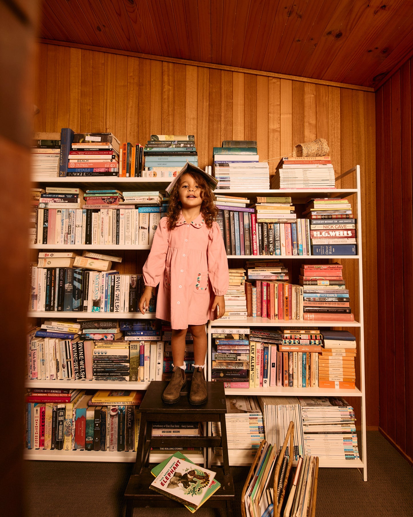 Goldie + Ace Wild Strawberry Corduroy Collar Dress Pink