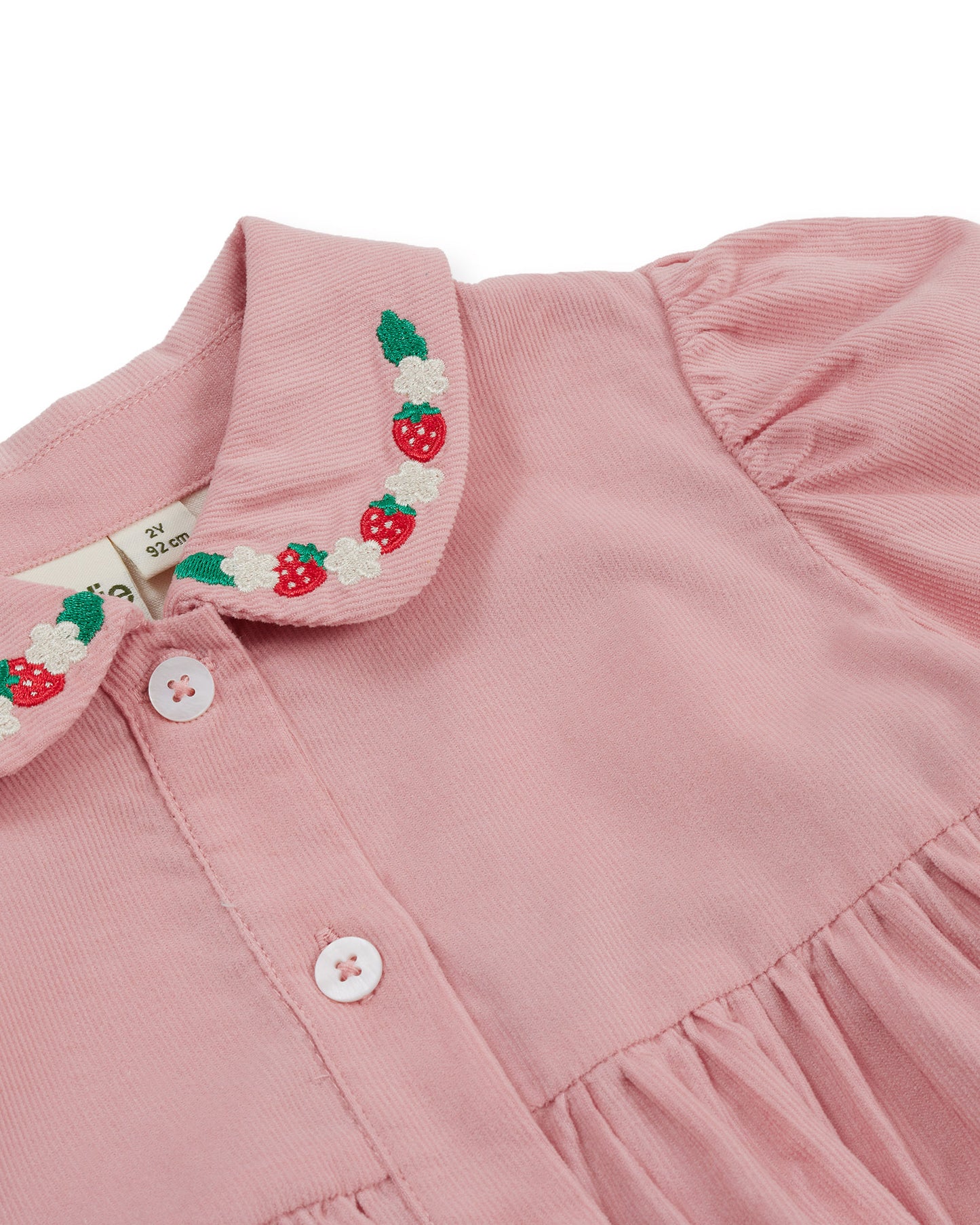 Goldie + Ace Wild Strawberry Corduroy Collar Dress Pink