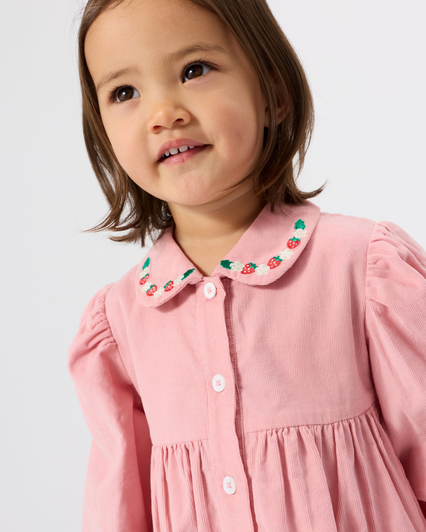 Goldie + Ace Wild Strawberry Corduroy Collar Dress Pink