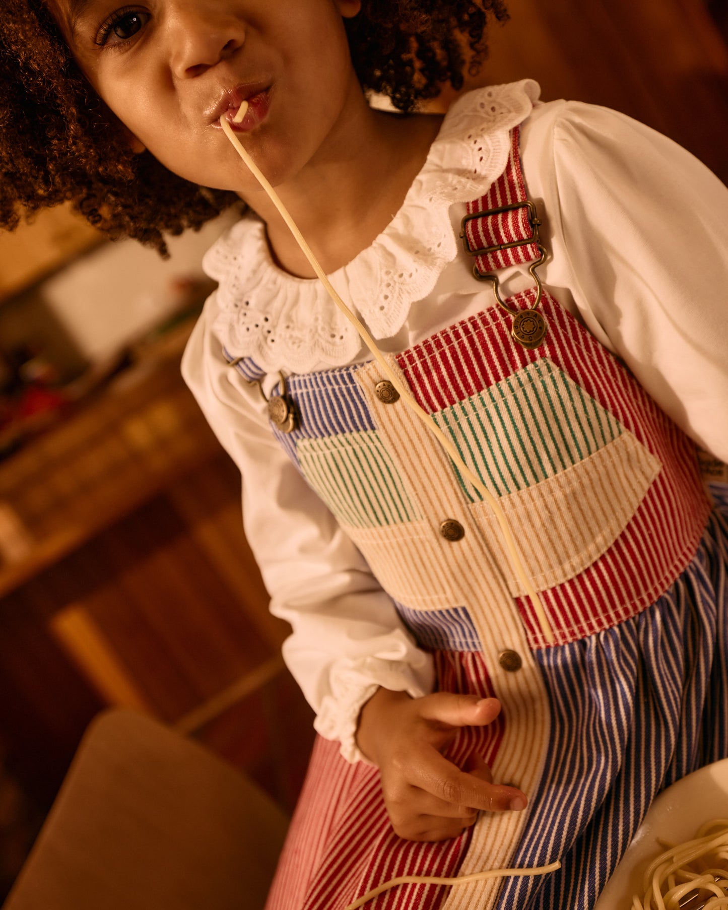 Goldie + Ace Patchwork Stripe Heidi Pinafore Dress