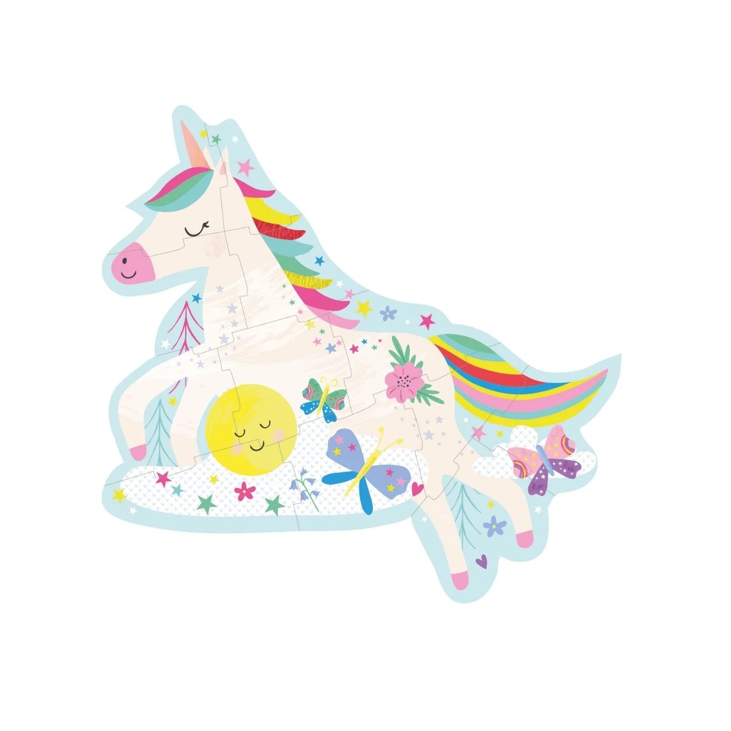 Floss & Rock Shaped Puzzle 12pc | Rainbow Unicorn