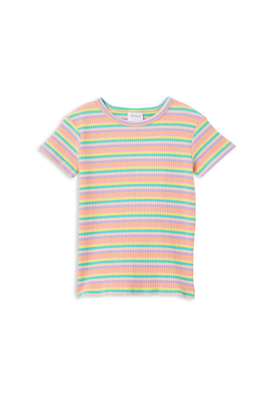 Milky Stripe Rib Tee