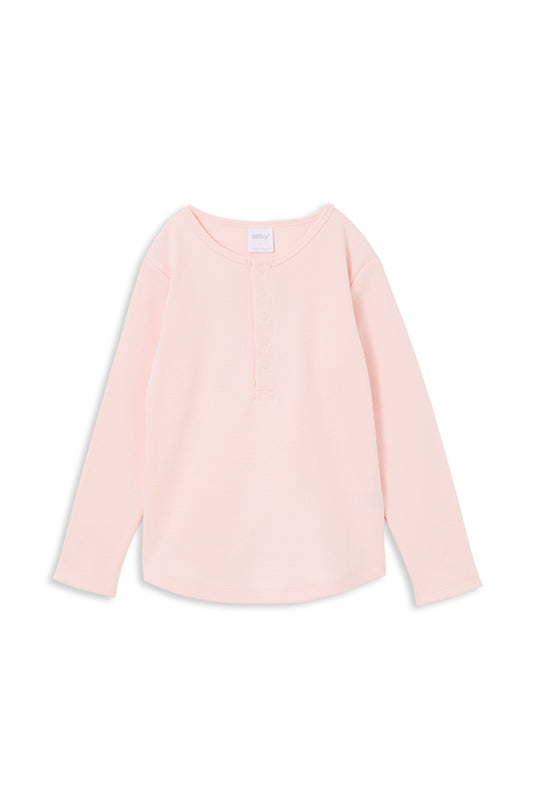 Milky Powder Pink Rib Henley