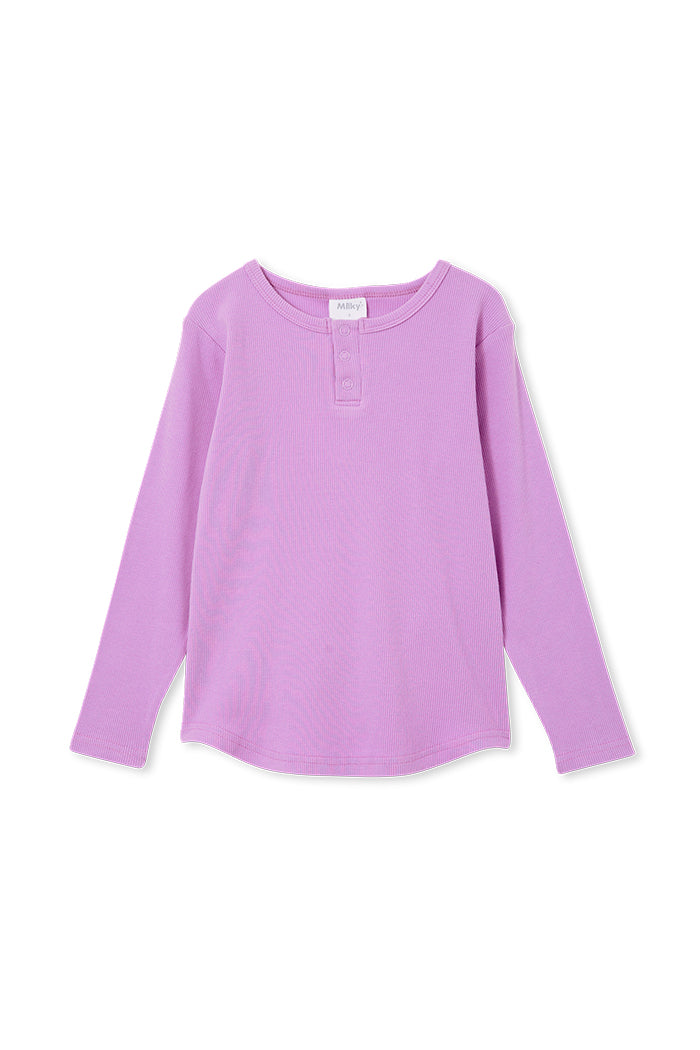 Milky Violet Rib Henley