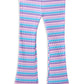 Milky Lilac Stripe Rib Flared Legging