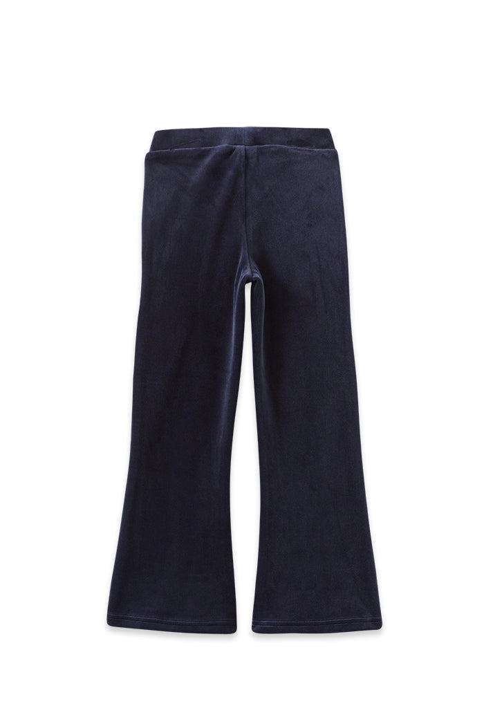 Milky Navy Velour Flares