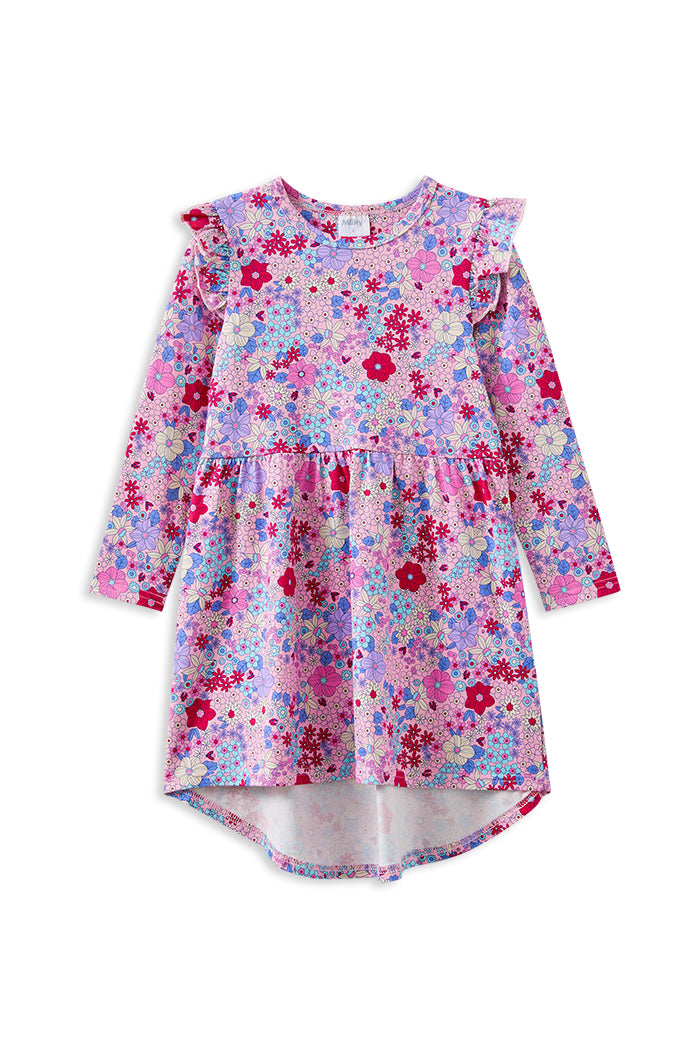 Milky Lilac Bloom Hi Lo Dress