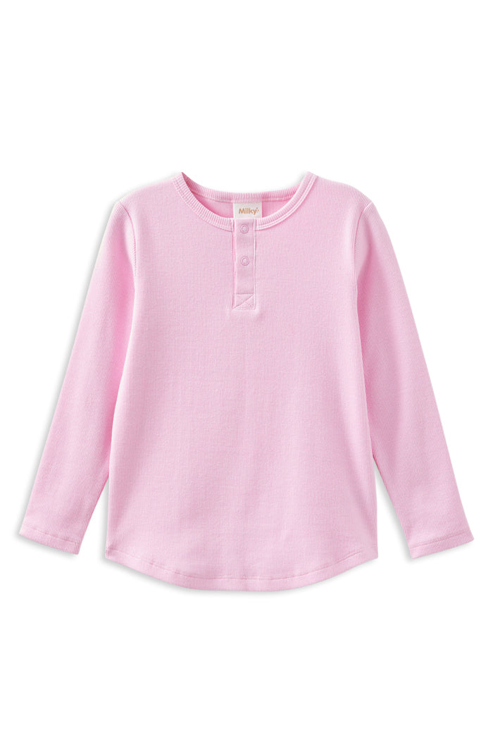 Milky Marshmellow Henley Long Sleeve Tee