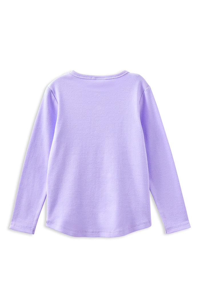 Milky Lavender Henley Long Sleeve Tee