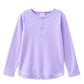 Milky Lavender Henley Long Sleeve Tee