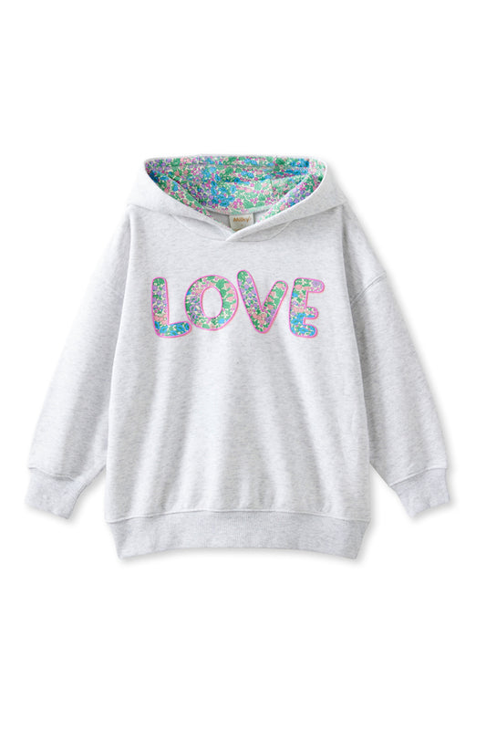 Milky Big Love Hoodie Silver Marle Floral