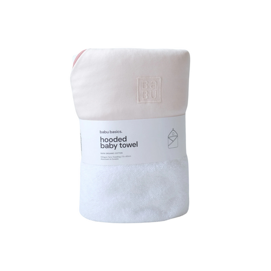 Babu Terry Hooded Baby Towel Petal