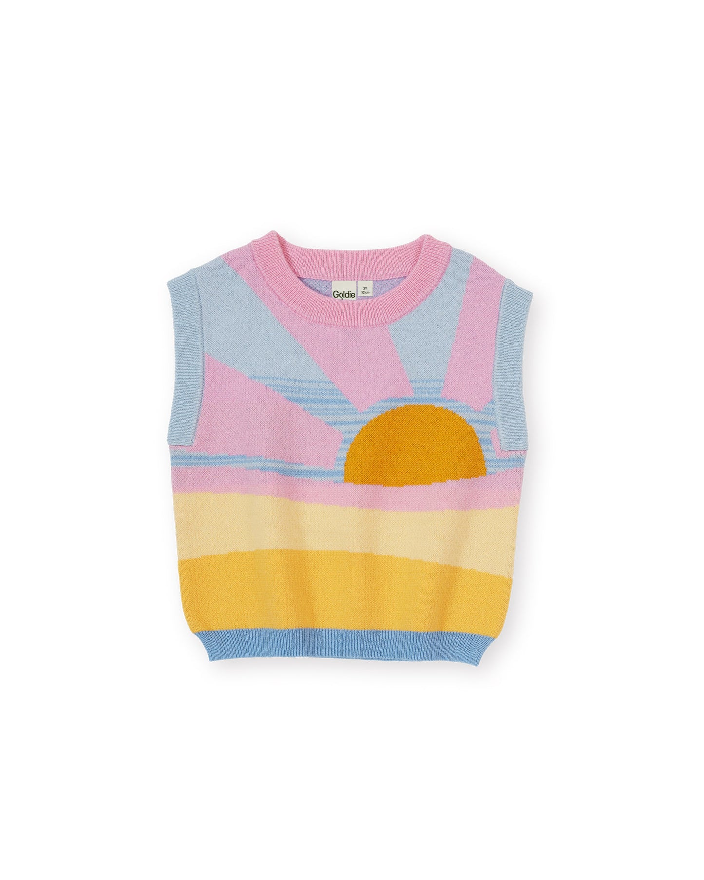 Goldie + Ace Sunrise Knit Vest Pink | Yellow