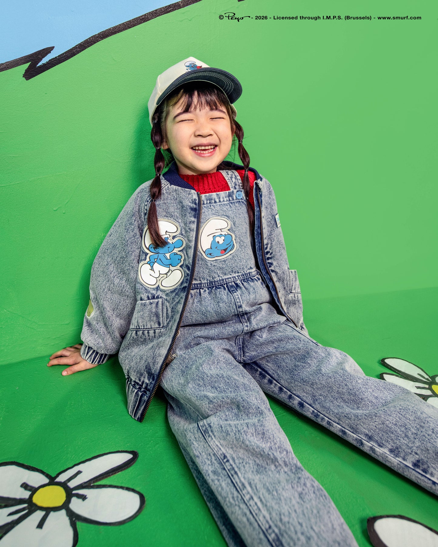 Goldie + Ace The Smurfs Patch Austin Overalls