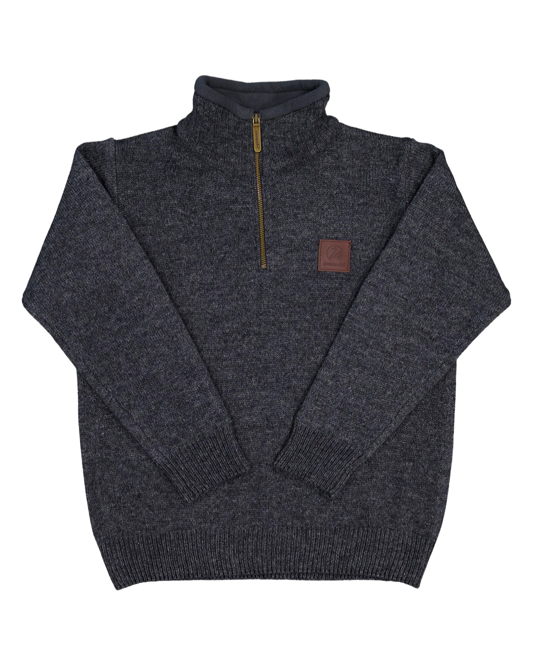 Swanndri Kid's Mariner V2 Zip Neck Sweater Charcoal Marle