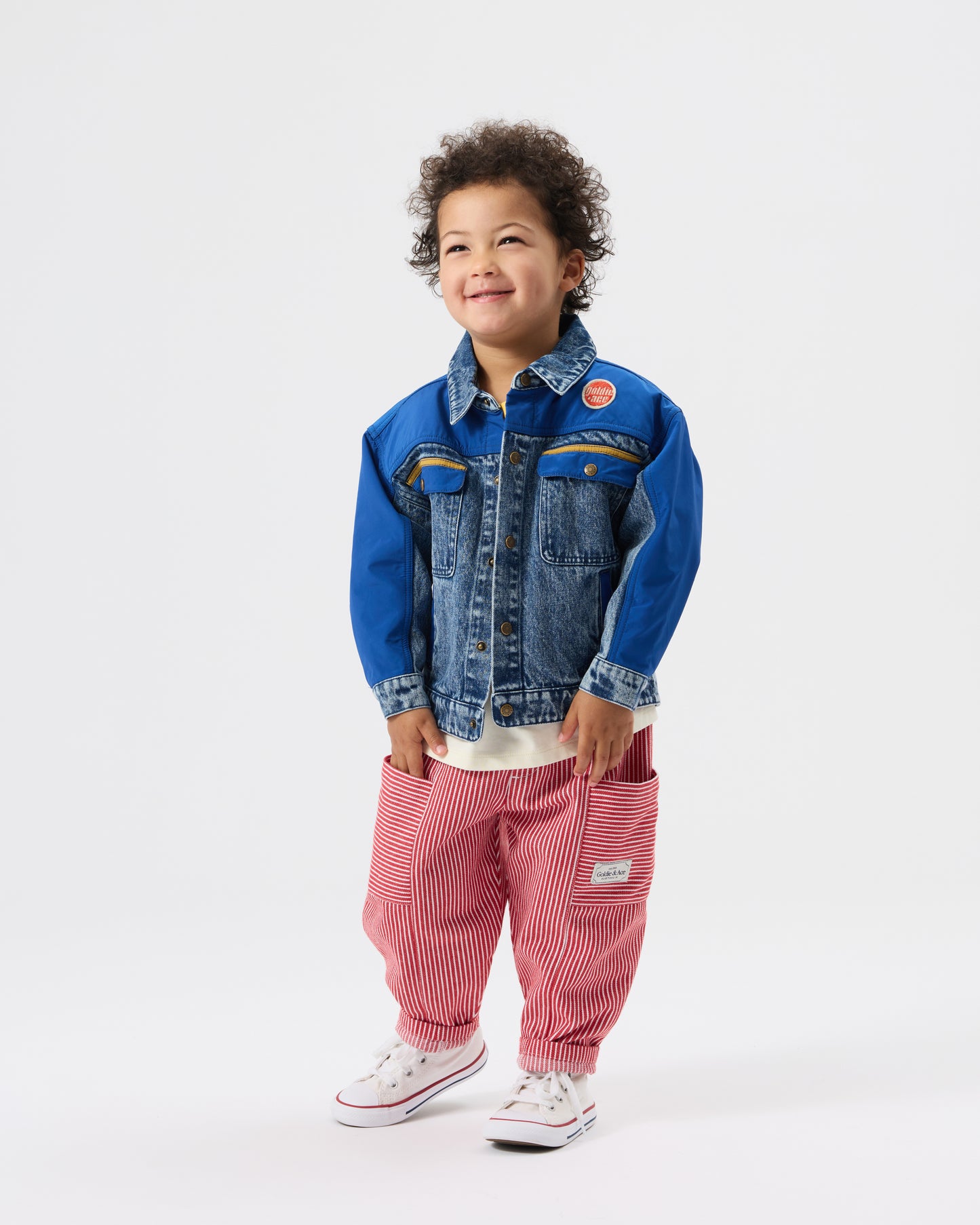 Goldie + Ace Twist Stripe Kit Pocket Pant Red