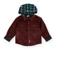 Goldie + Ace Corduroy Hooded Shirt Brown