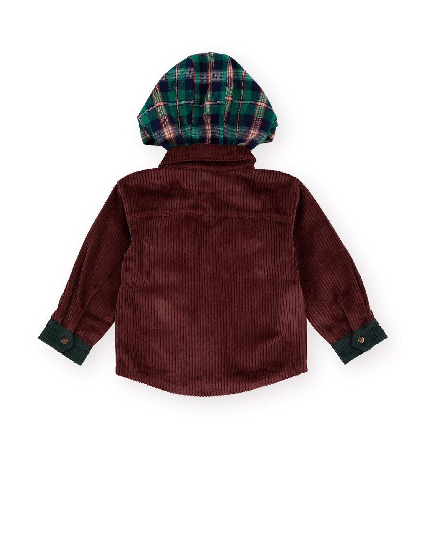Goldie + Ace Corduroy Hooded Shirt Brown