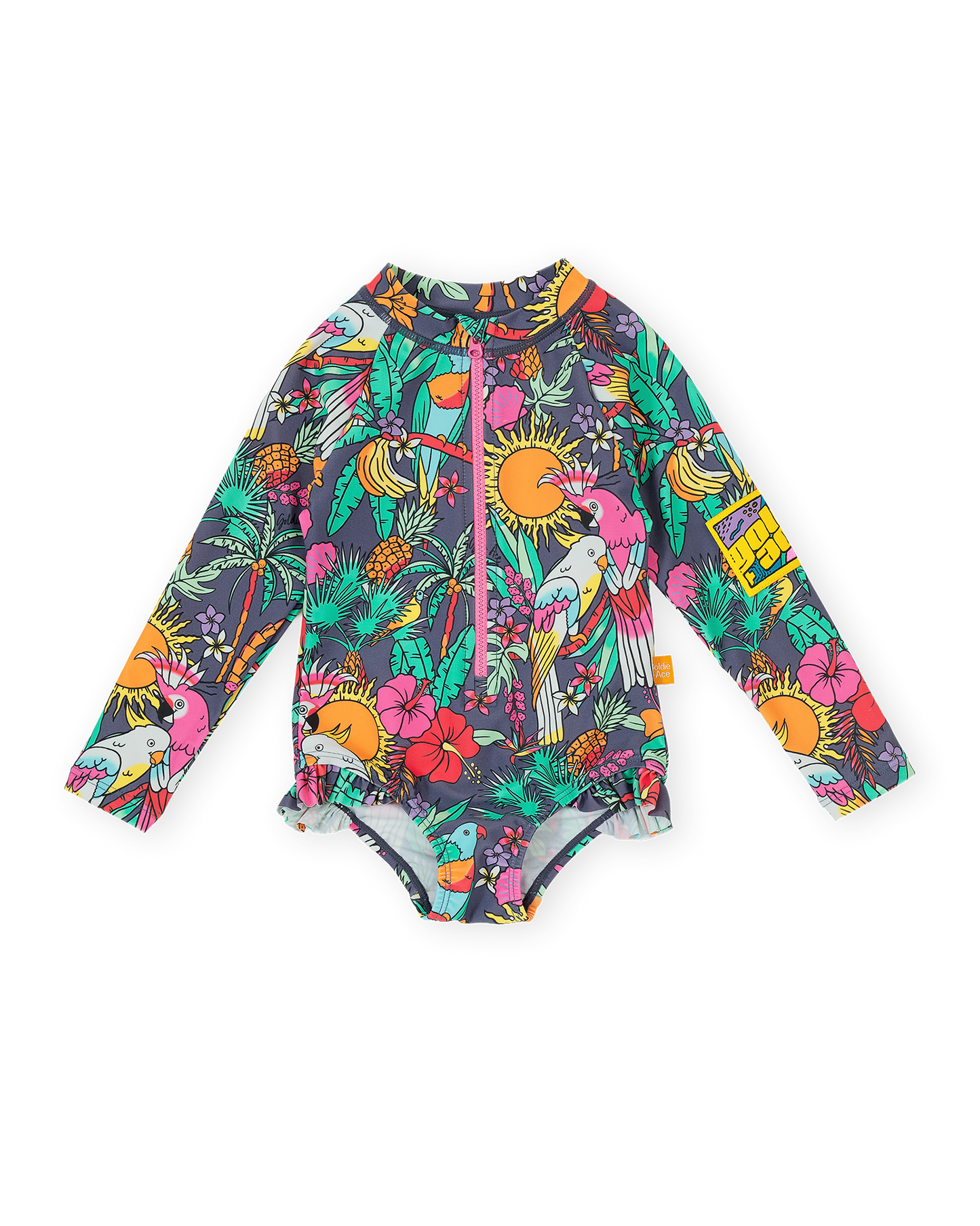 Goldie + Ace Paradise Long Sleeve Frill Swimsuit