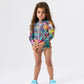 Goldie + Ace Paradise Long Sleeve Frill Swimsuit