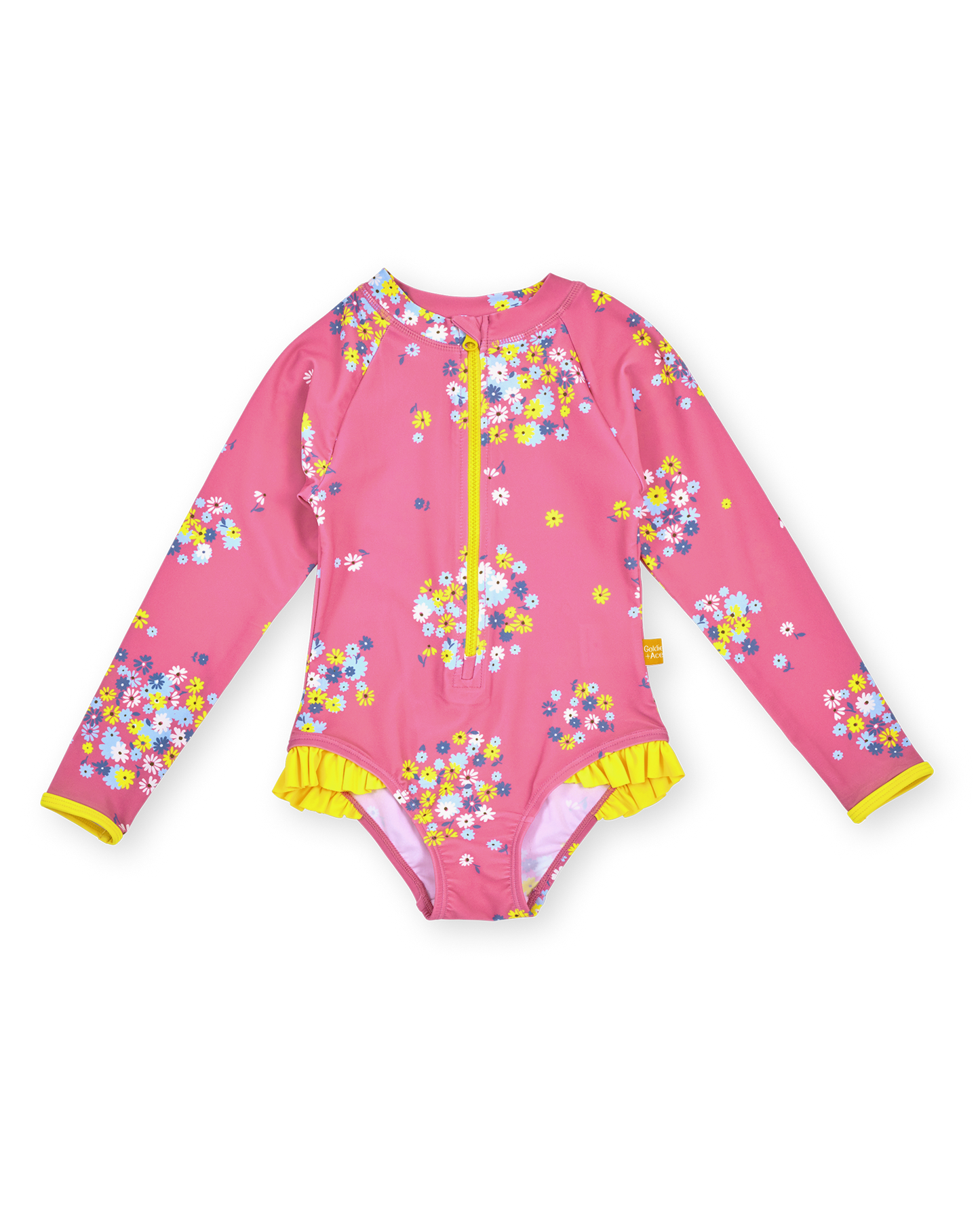 Goldie + Ace Floral Long Sleeve Frill Swimsuit