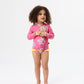 Goldie + Ace Floral Long Sleeve Frill Swimsuit