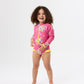 Goldie + Ace Floral Long Sleeve Frill Swimsuit