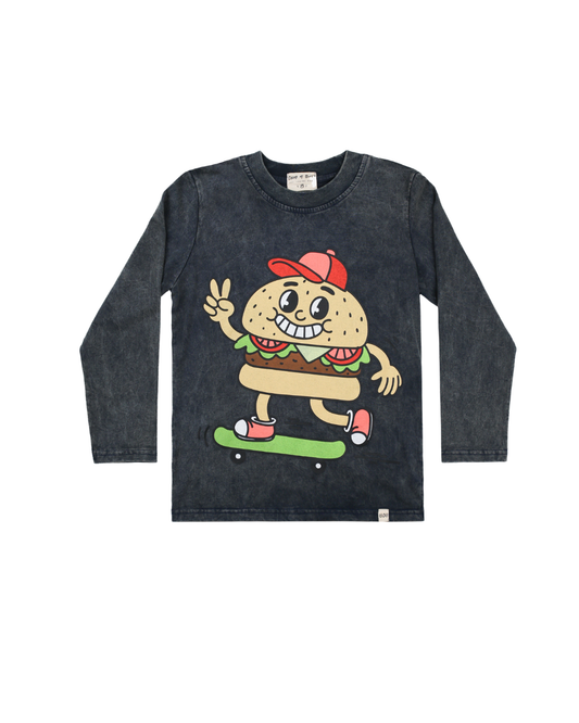 Band of Boys Navy Wash Burger Long Sleeve Tee