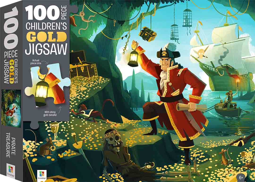 Children's Gold 100 Piece Jigsaw Pirate Treasure