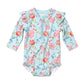Toshi Baby Swim Long Sleeve Onesie Twinkle Aqua Garden
