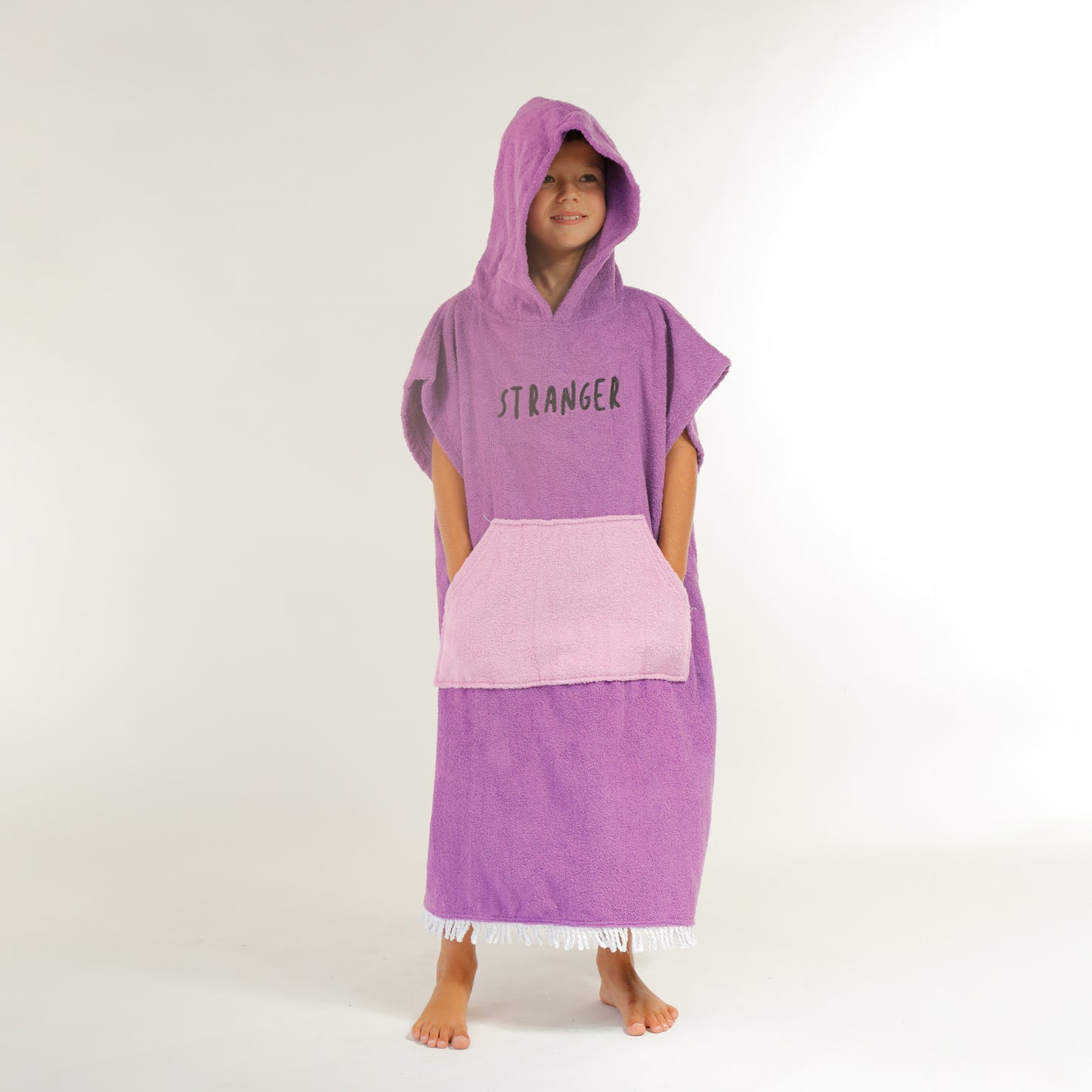 Hello Stranger Stranger Poncho Towel Purple