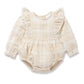 Aster & Oak Beige Plaid Bubble Bodysuit