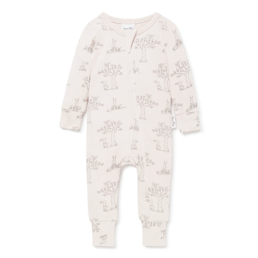 Aster & Oak Bunny Luxe Rib Zip Romper