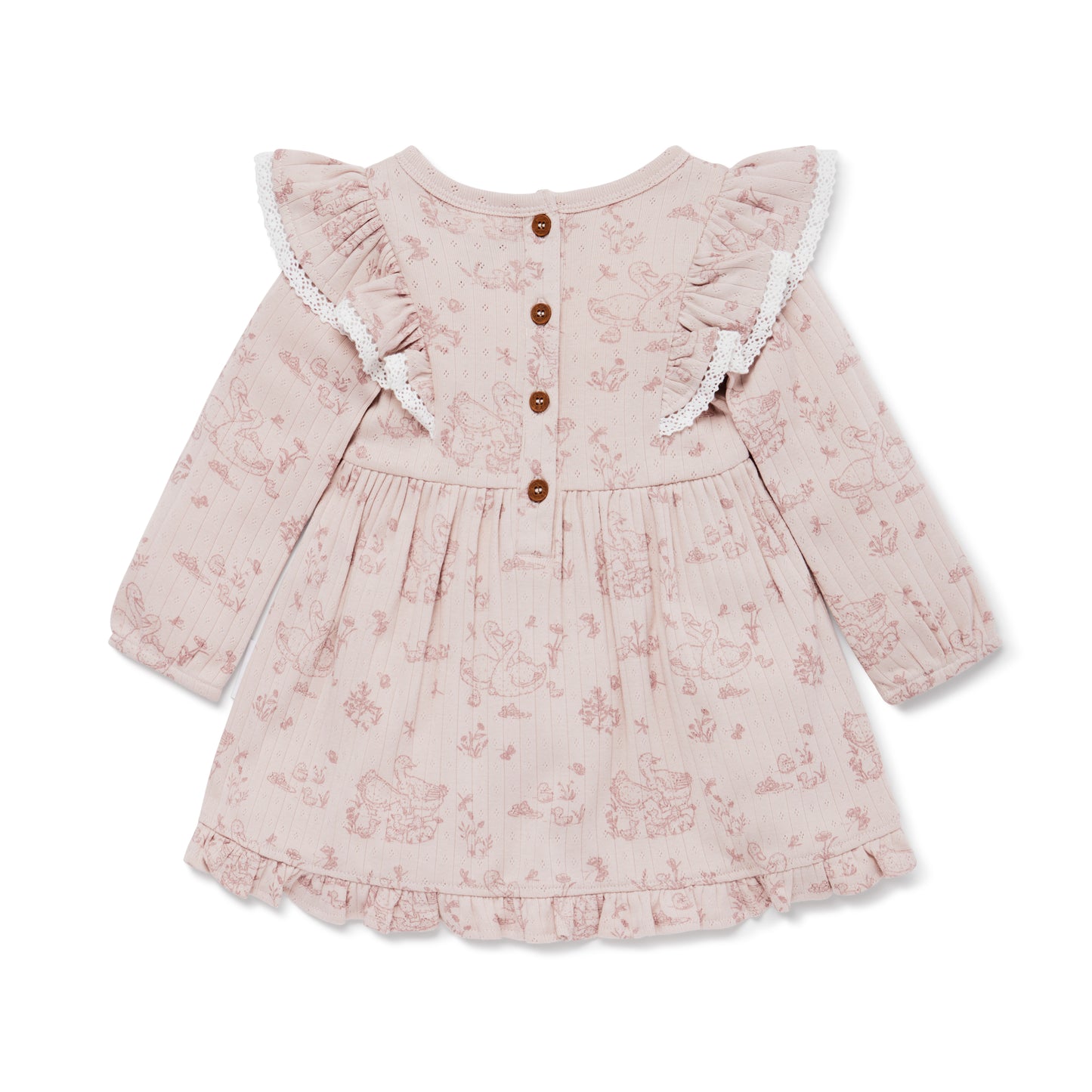 Aster & Oak Duck Family Ruffle Dress