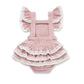 Aster & Oak Pink Muslin Ruffle Playsuit