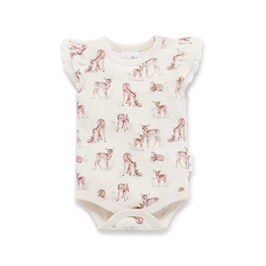 Aster & Oak Fawn Meadow AOP Onesie *Pre-order*