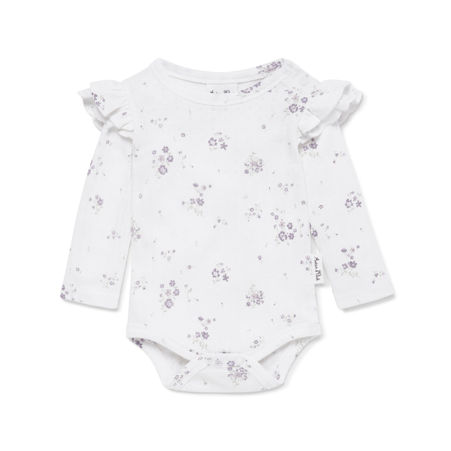 Aster & Oak Grace Floral Flutter Onesie