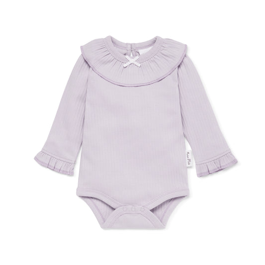 Aster & Oak Lavender Pointelle Rib Onesie