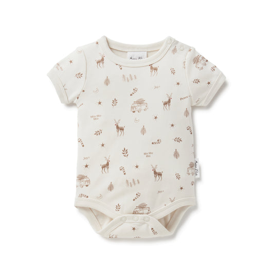 Aster & Oak Happy Holidays AOP Onesie