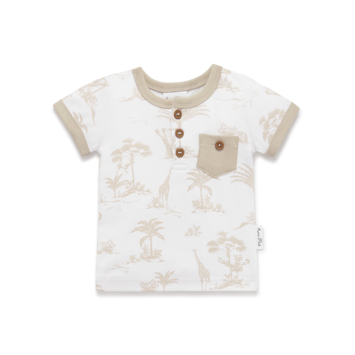 Aster & Oak Jungle AOP Henley Top *Pre-order*