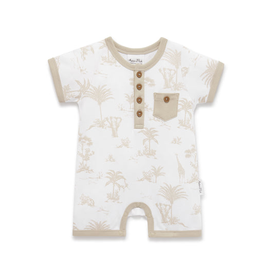 Aster & Oak Jungle Henley Romper