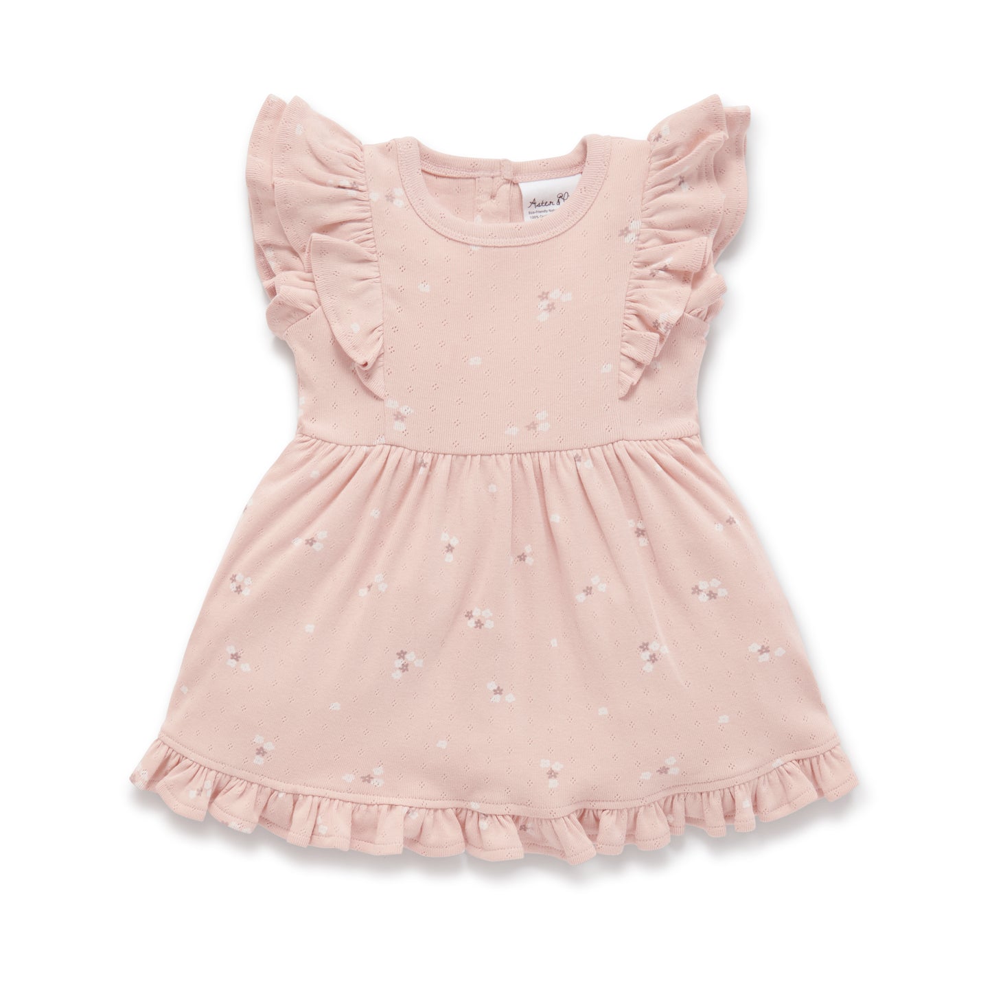 Aster & Oak Petal Pointelle Ruffle Dress