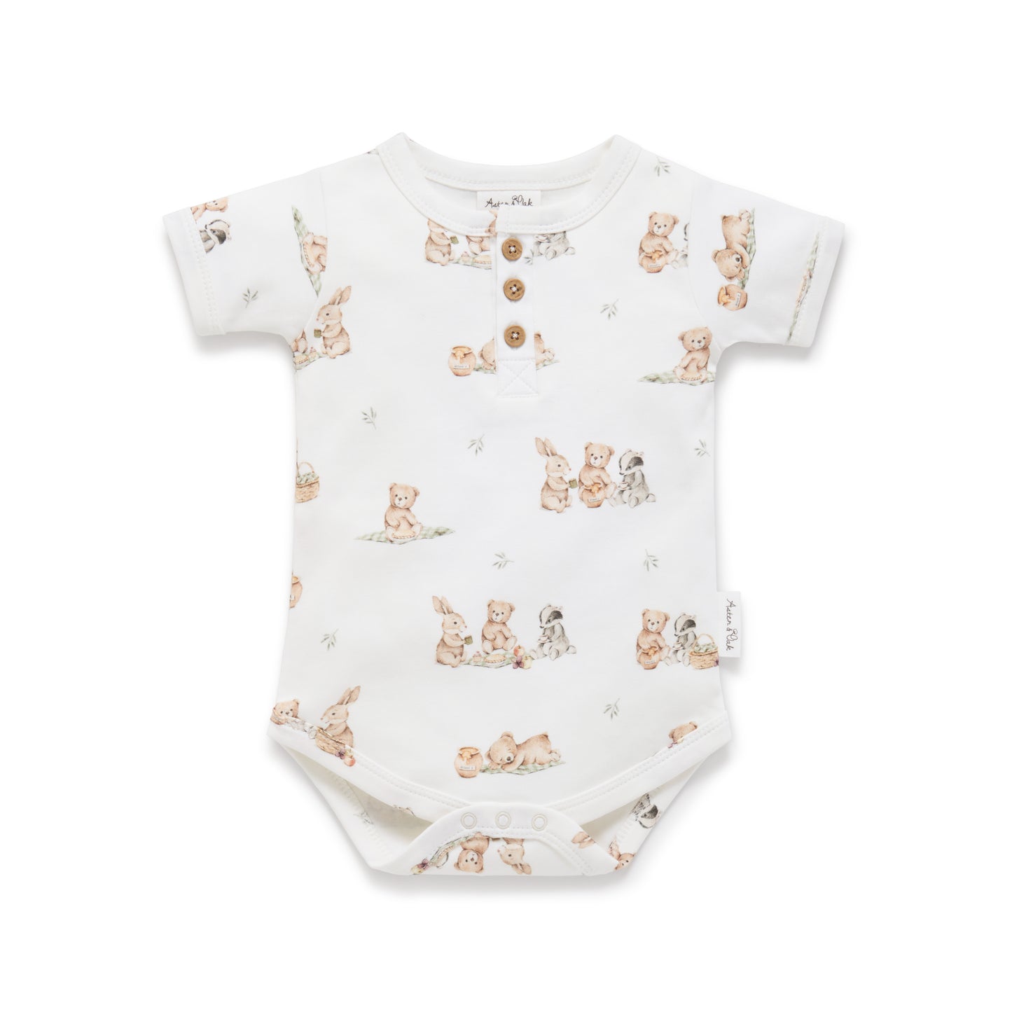 Aster & Oak Teddy Picnic AOP Onesie *Pre-order*