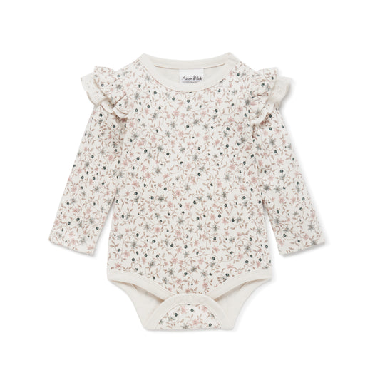 Aster & Oak Winter Floral Flutter Onesie