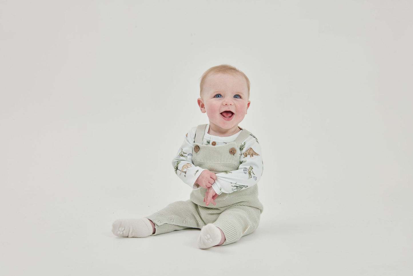 Aster & Oak Sage Knit Pocket Overalls